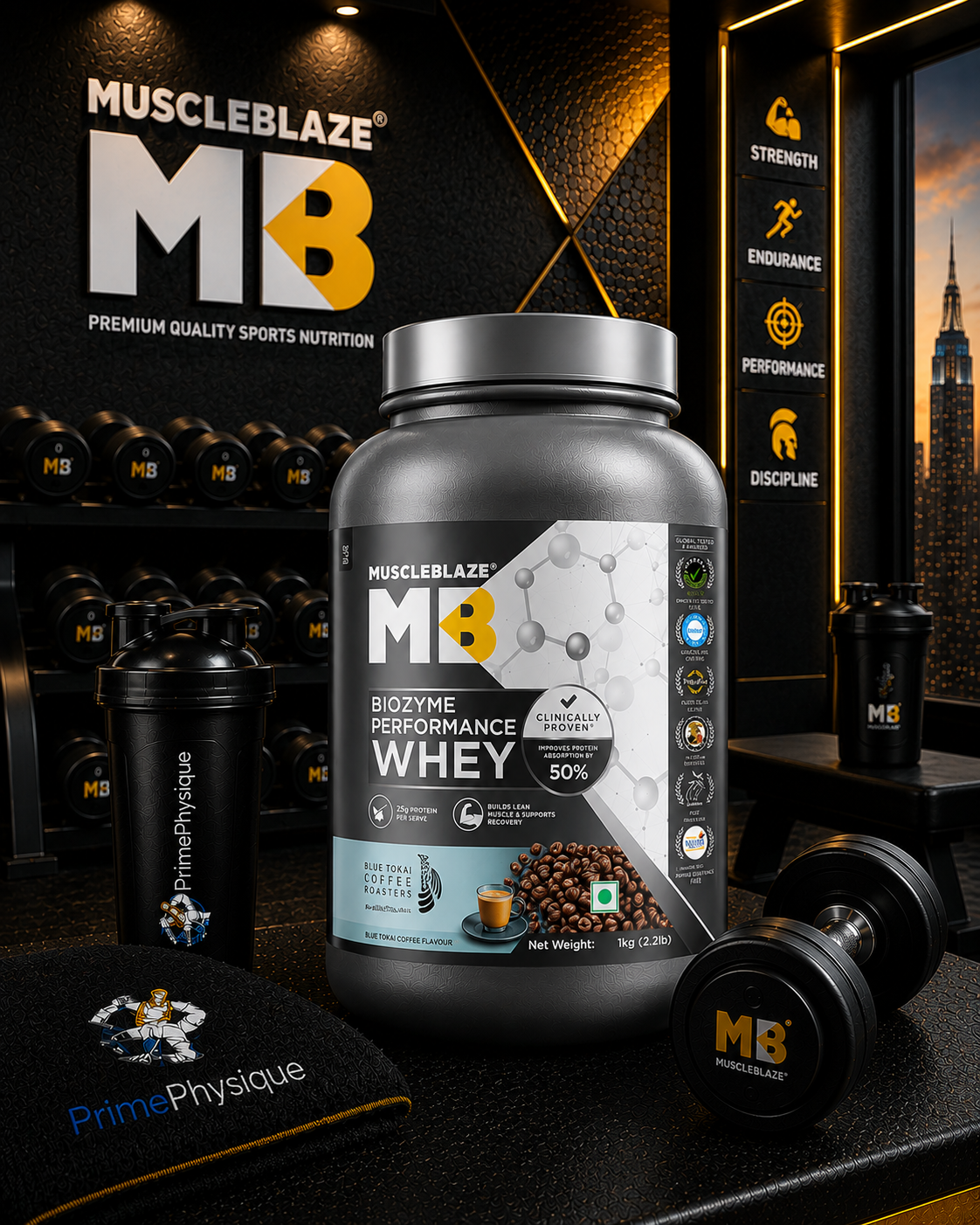 MuscleBlaze Biozyme Performance Whey I 1kg I Blue Tokai Coffee