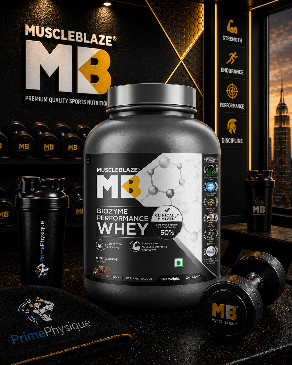 MuscleBlaze Biozyme Performance Whey I 2kg I Rocky Road Fudge