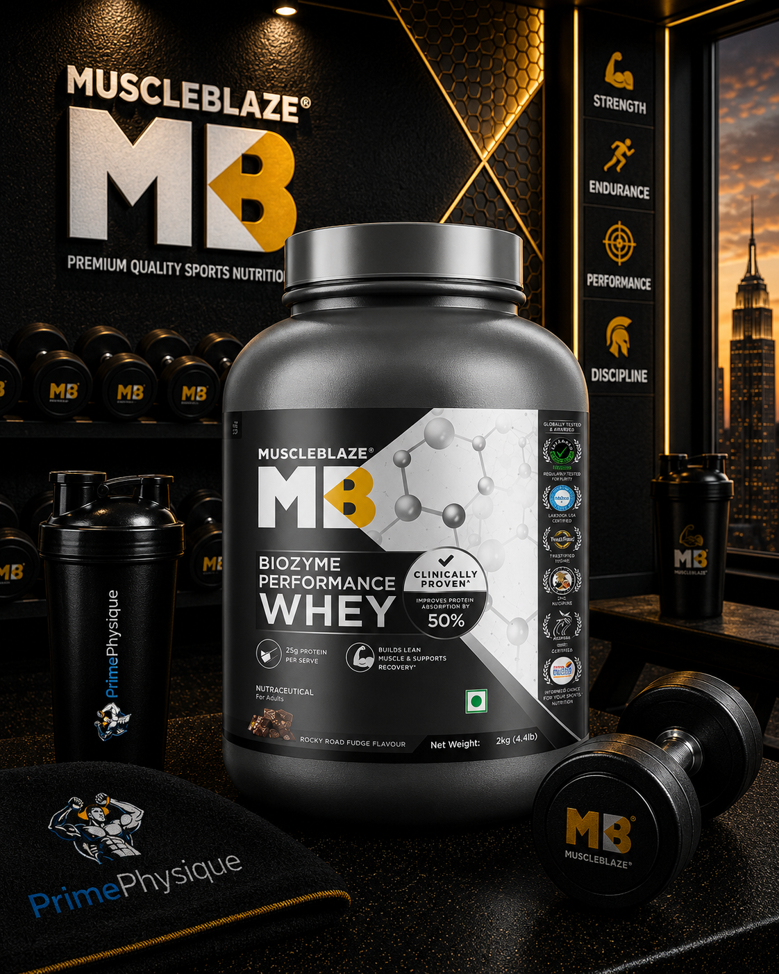 MuscleBlaze Biozyme Performance Whey I 2kg I Rocky Road Fudge