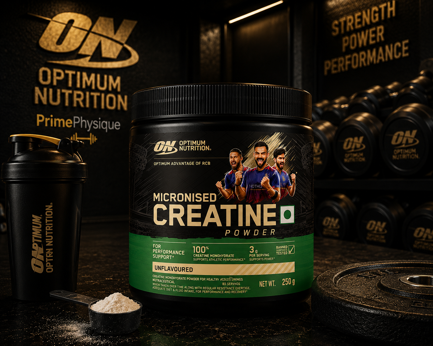 Optimum Nutrition Miconised Creatine Powder I 250g I Unflavoured