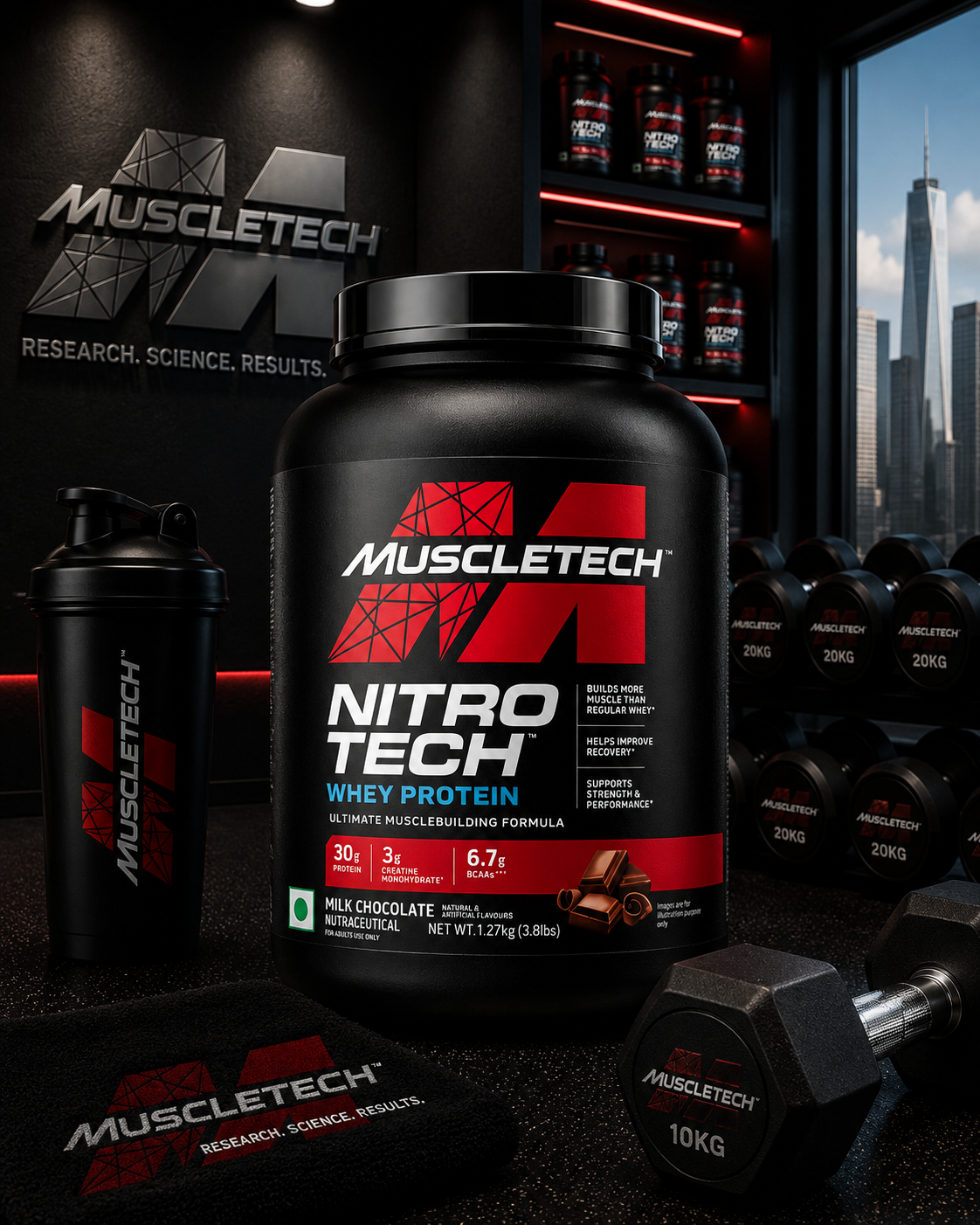 MuscleTech Nitro-Tech Whey Protein I 1.8kg I Milk Chocolate