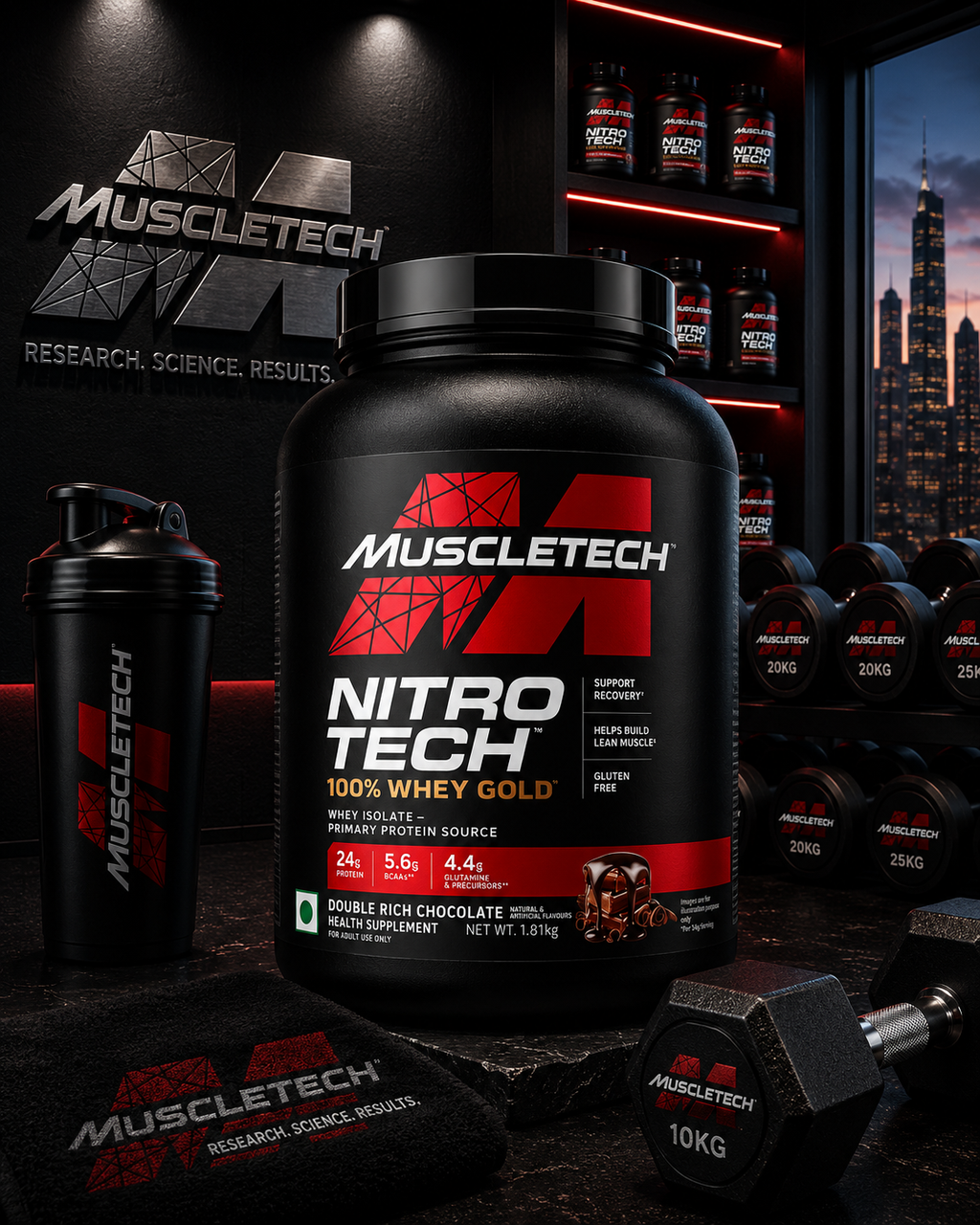 MuscleTech Nitro-Tech Whey Gold I 1.8kg I Doube Rich Chocolate
