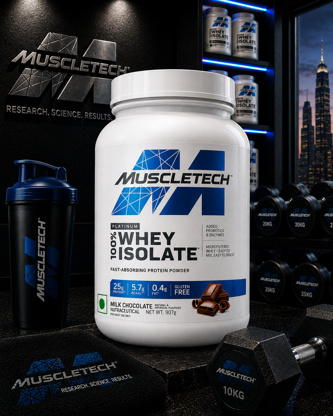 MuscleTech Platinum Whey Isolate I 907g I Milk Chocolate