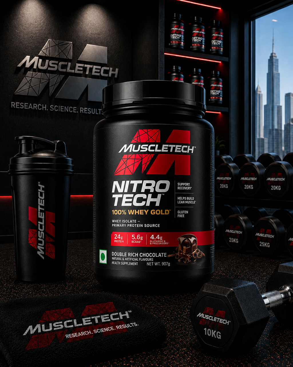 MuscleTech Nitro-Tech Whey Gold I 907g I Doube Rich Chocolate