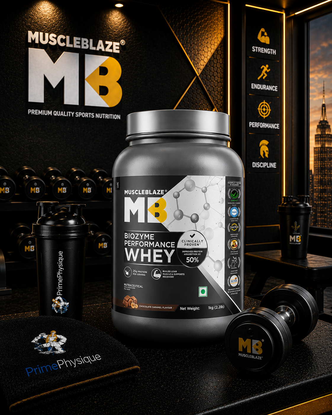 MuscleBlaze Biozyme Performance Whey I 1kg I Chocolate Hazelnut