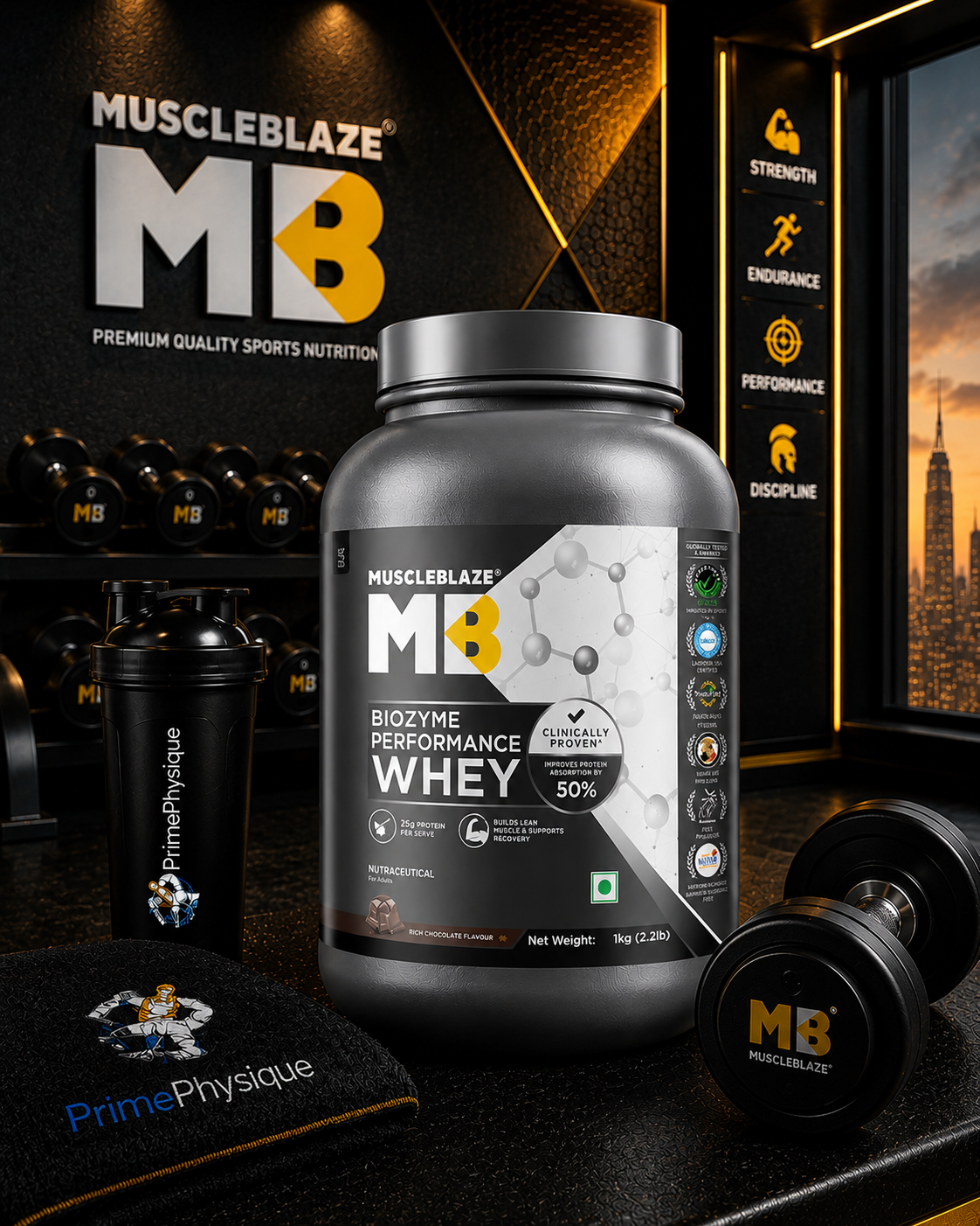 MuscleBlaze Biozyme Performance Whey I 1kg I Rich Chocolate