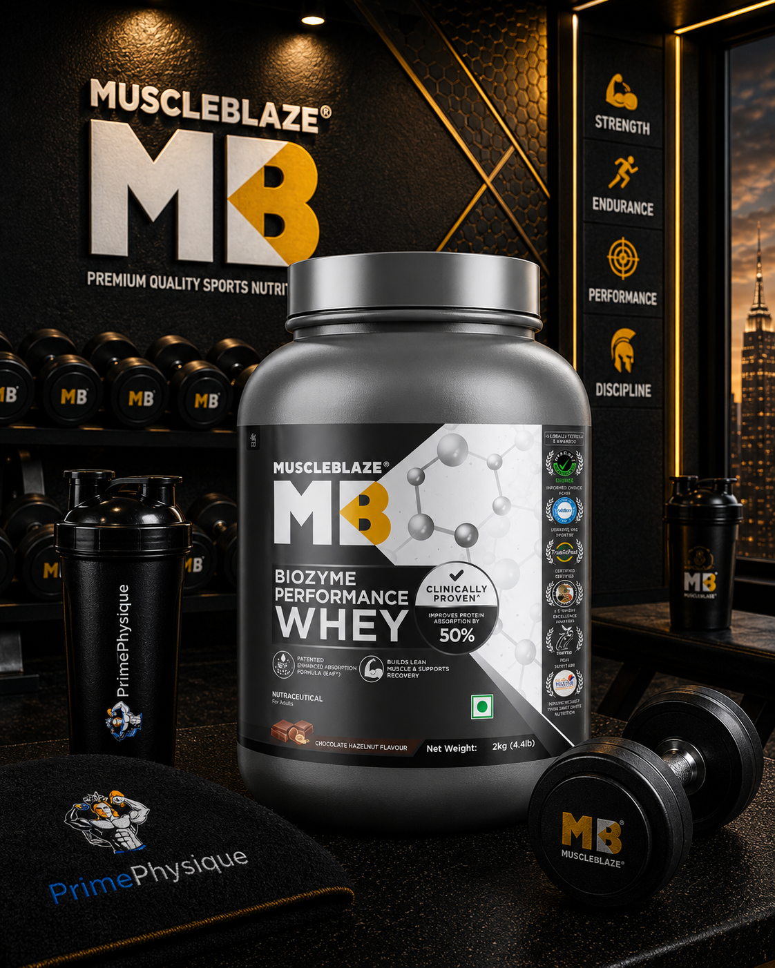 MuscleBlaze Biozyme Performance Whey I 2kg I Chocolate Hazelnut
