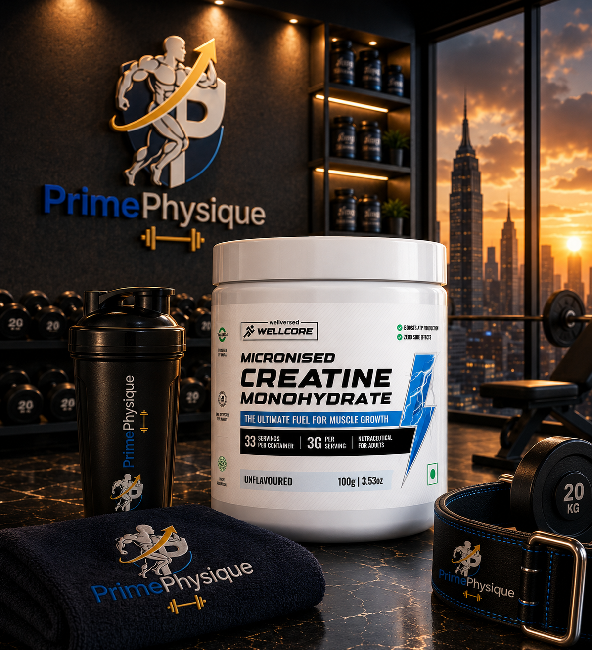 Wellcore Pure Micronised Creatine Monohydrate I 100g I Unflavoured