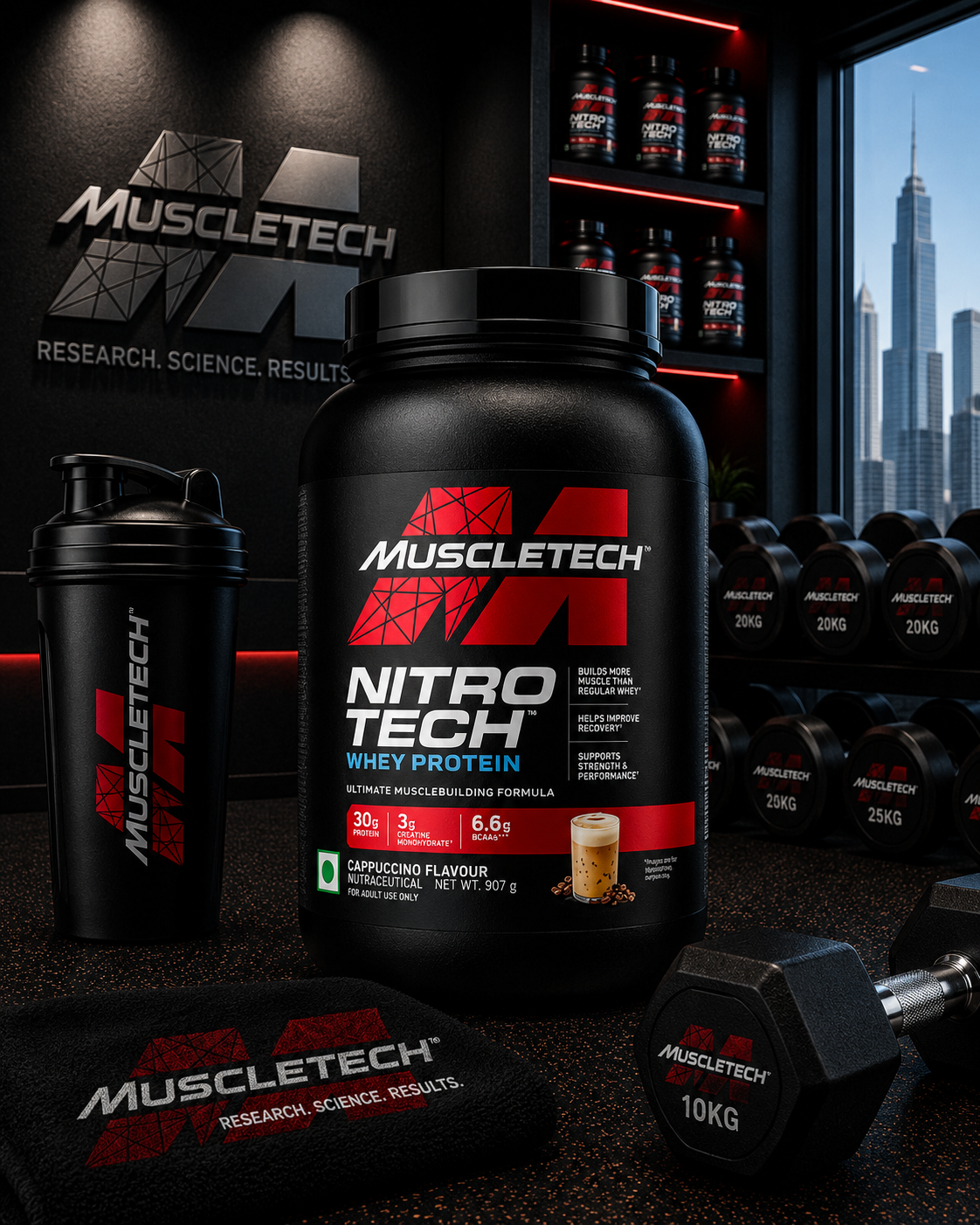 MuscleTech Nitro-Tech Whey Protein I 907g I Cappuccino