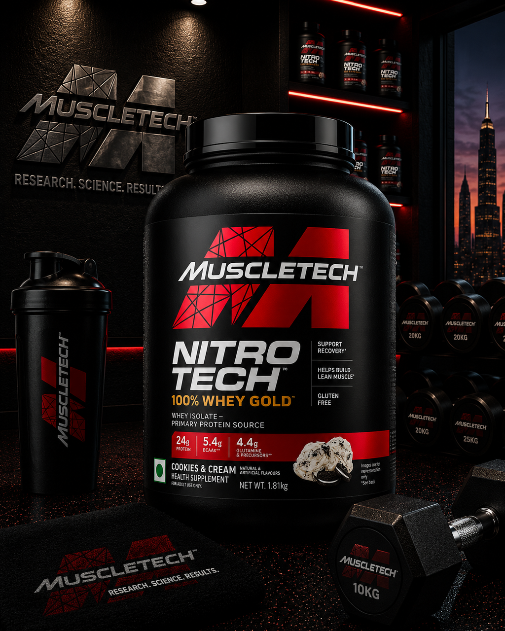 MuscleTech Nitro-Tech Whey Gold I 1.8kg I Cookies & Cream
