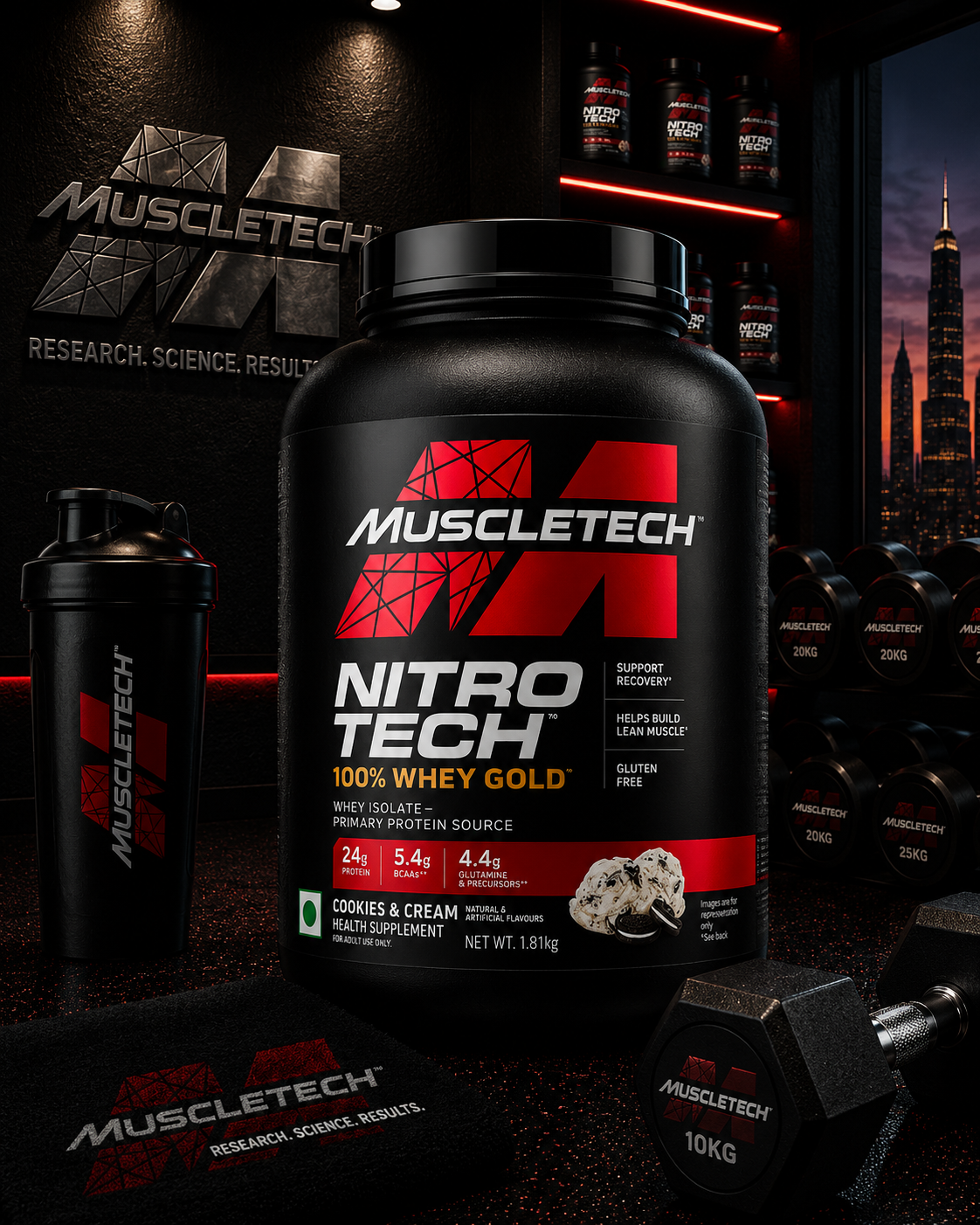 MuscleTech Nitro-Tech Whey Gold I 1.8kg I Cookies & Cream
