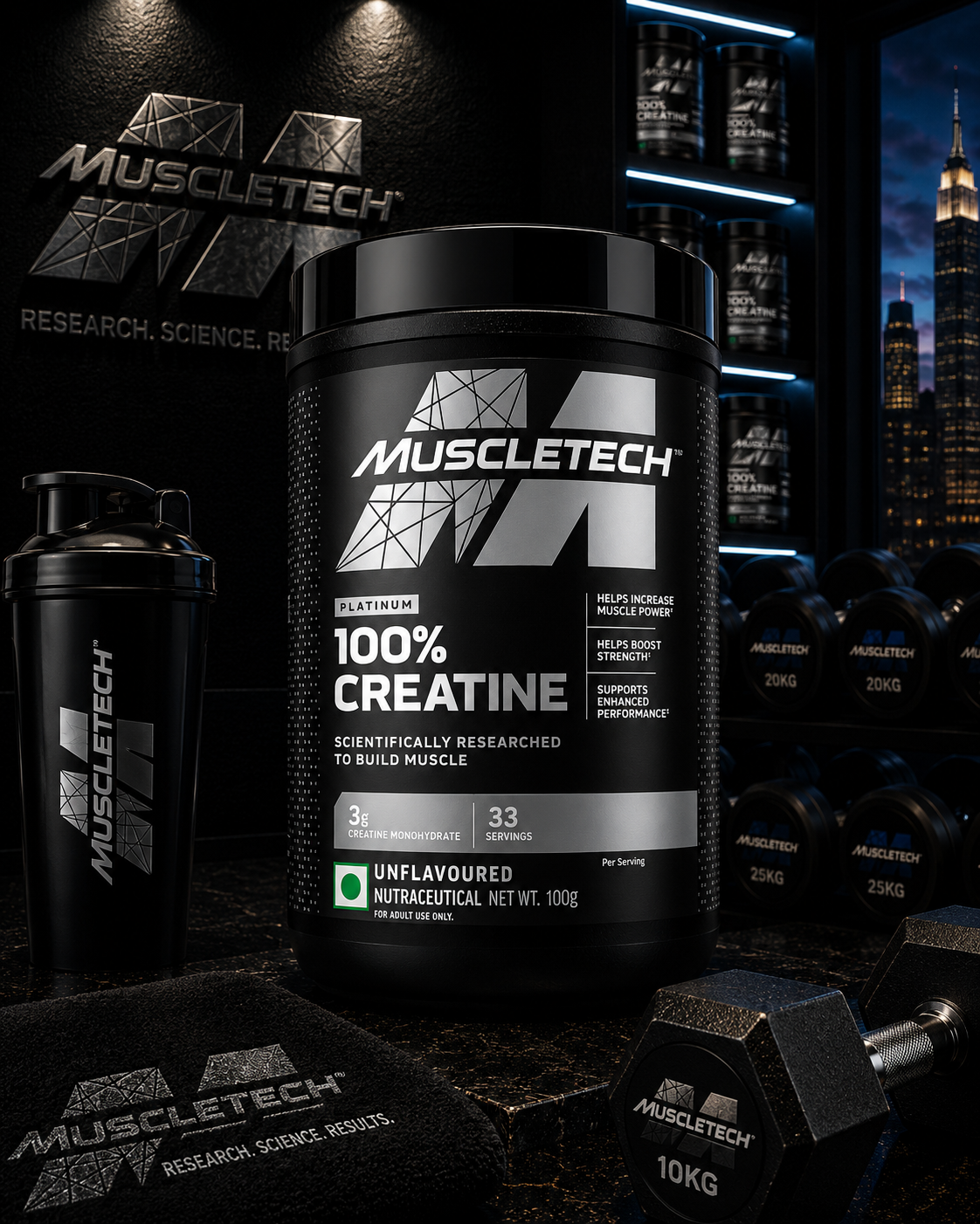 MuscleTech Platinum Creatine Monohydrate I 400g I Unflavoured  (83 Servs)