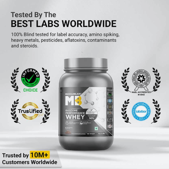 MuscleBlaze Biozyme Performance Whey I 1kg I Triple Chocolate
