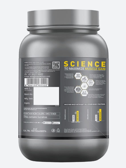 MuscleBlaze Biozyme Performance Whey I 1kg I Triple Chocolate
