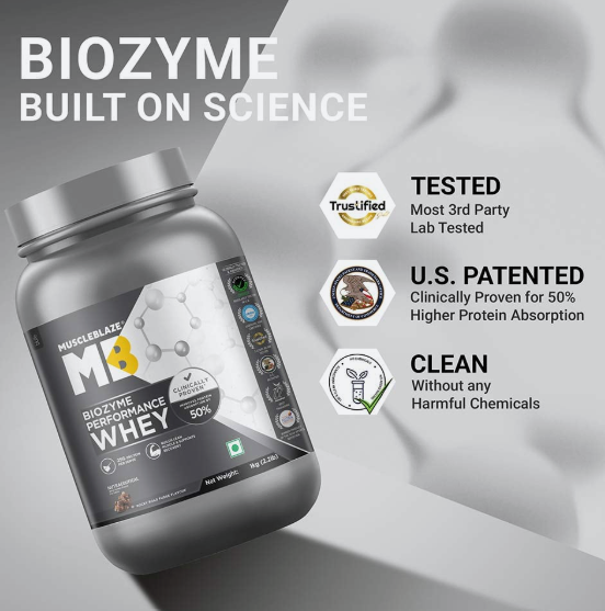 MuscleBlaze Biozyme Performance Whey I 1kg I Rocky Road Fudge