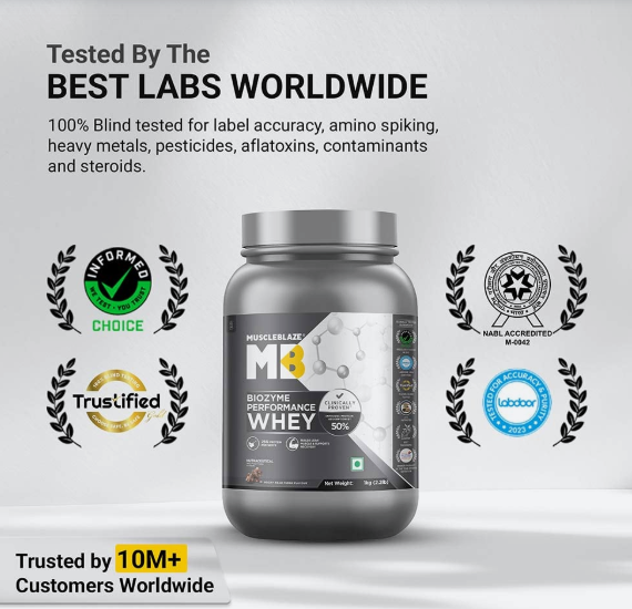 MuscleBlaze Biozyme Performance Whey I 1kg I Rocky Road Fudge