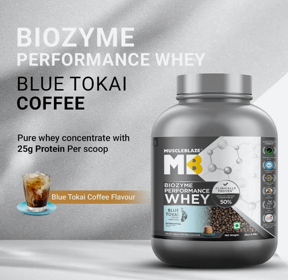 MuscleBlaze Biozyme Performance Whey I 2kg I Blue Tokai Coffee