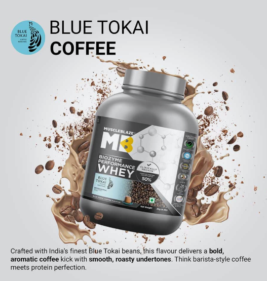 MuscleBlaze Biozyme Performance Whey I 2kg I Blue Tokai Coffee