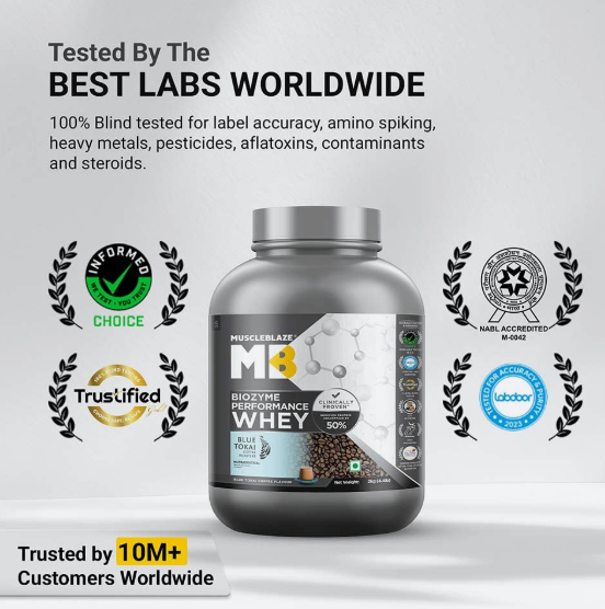 MuscleBlaze Biozyme Performance Whey I 2kg I Blue Tokai Coffee