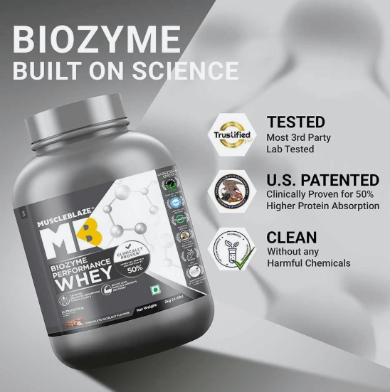 MuscleBlaze Biozyme Performance Whey I 2kg I Chocolate Hazelnut