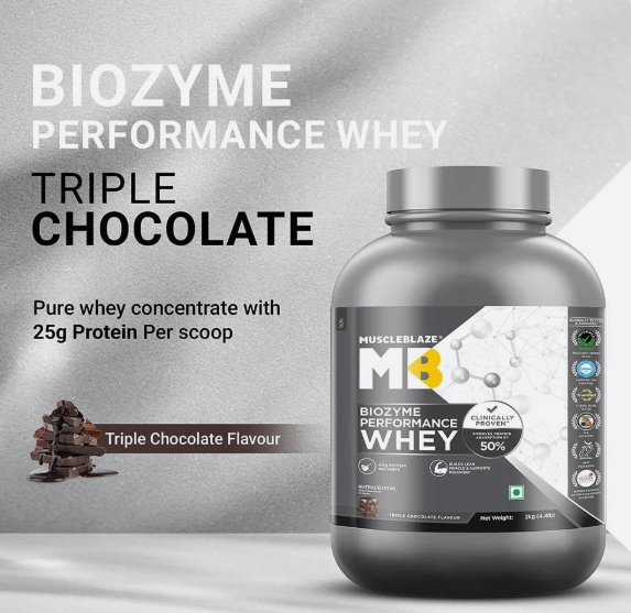 MuscleBlaze Biozyme Performance Whey I 2kg I Triple Chocolate