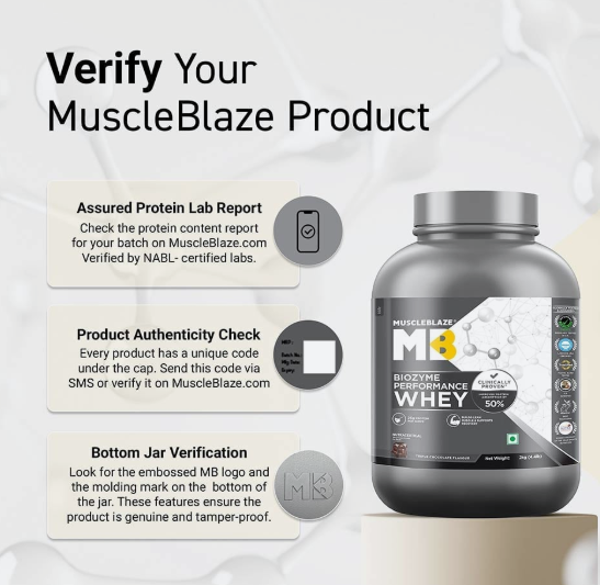 MuscleBlaze Biozyme Performance Whey I 2kg I Triple Chocolate