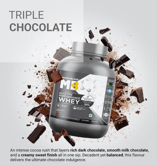 MuscleBlaze Biozyme Performance Whey I 2kg I Triple Chocolate