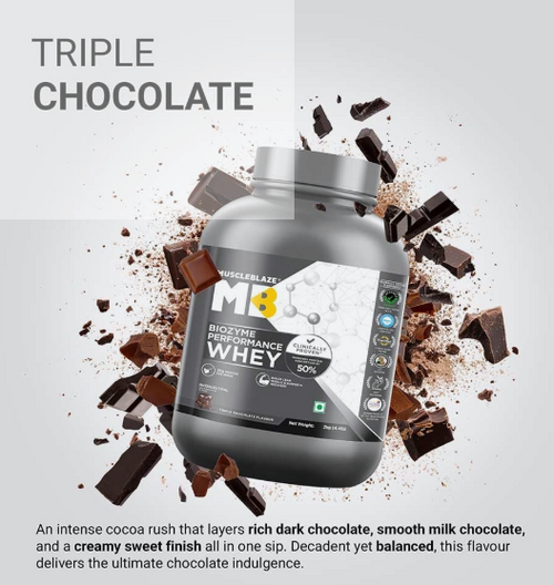 MuscleBlaze Biozyme Performance Whey I 2kg I Triple Chocolate