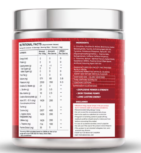 Wellcore Dynamite Pre-Workout I 210g I Watermelon Ice