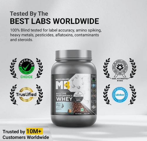 MuscleBlaze Biozyme Performance Whey I 1kg I Blue Tokai Coffee