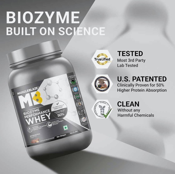 MuscleBlaze Biozyme Performance Whey I 1kg I Chocolate Hazelnut