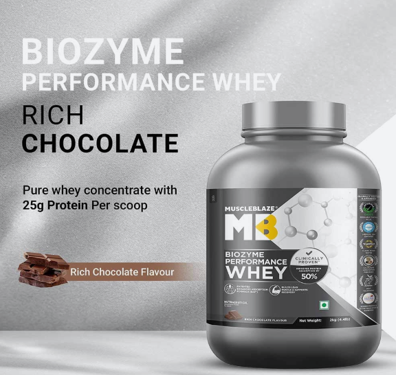 MuscleBlaze Biozyme Performance Whey I 2kg I Rich Chocolate