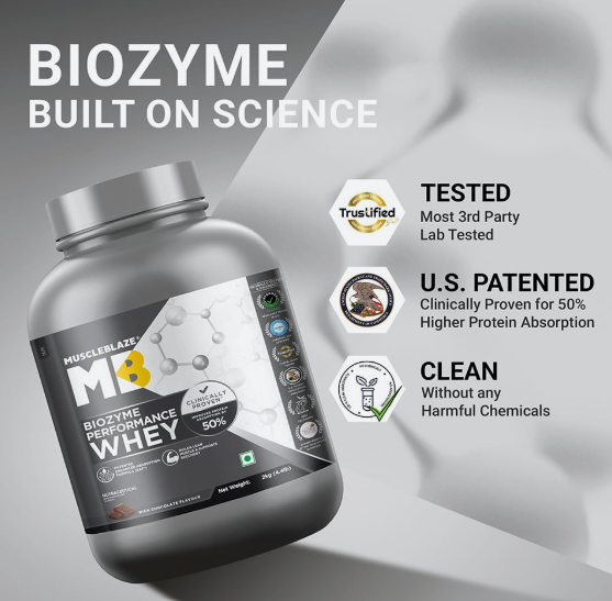 MuscleBlaze Biozyme Performance Whey I 2kg I Rich Chocolate