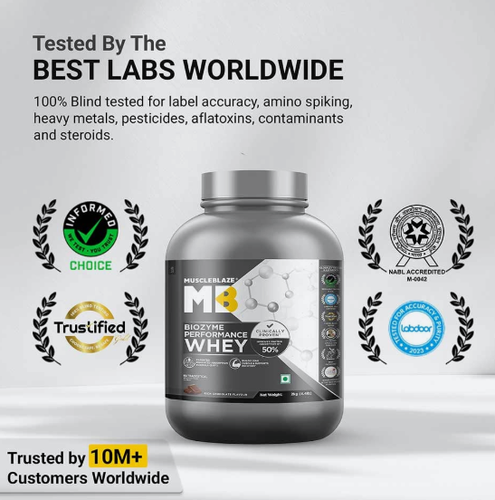 MuscleBlaze Biozyme Performance Whey I 2kg I Rich Chocolate