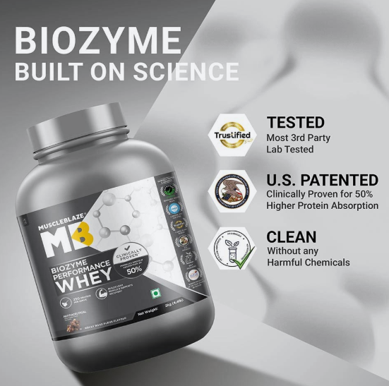 MuscleBlaze Biozyme Performance Whey I 2kg I Rocky Road Fudge