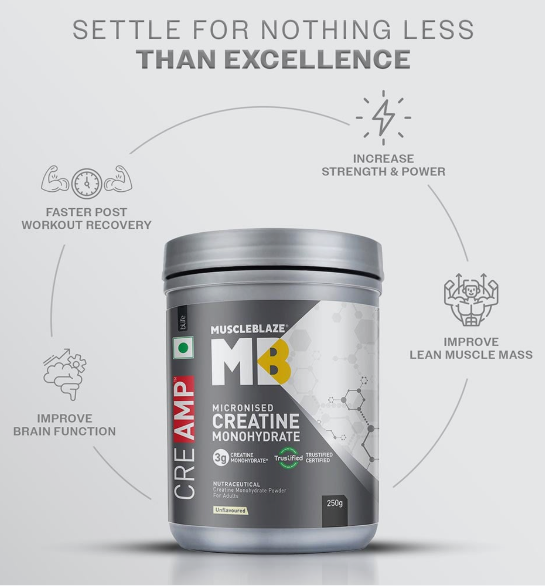 MuscleBlaze Creatine Monohydrate CreAMP I 150g I Unflavoured