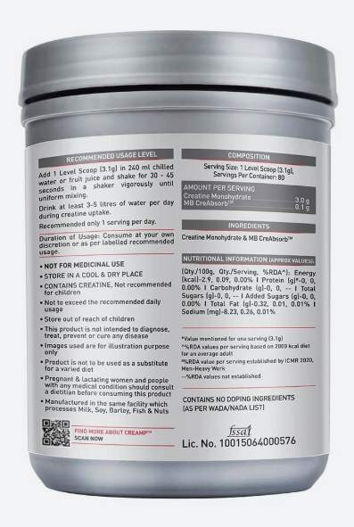MuscleBlaze Creatine Monohydrate CreAMP I 150g I Unflavoured