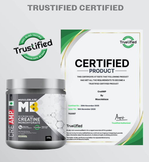 MuscleBlaze Creatine Monohydrate CreAMP I 400g I Unflavoured
