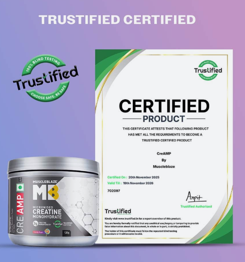 MuscleBlaze Creatine Monohydrate CreAMP I 120g I Candy Rush