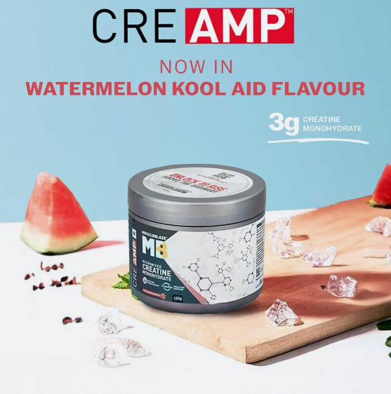 MuscleBlaze Creatine Monohydrate CreAMP I 120g I Watermelon Kool Aid