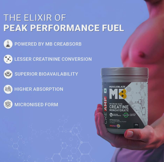 MuscleBlaze Creatine Monohydrate CreAMP I 320g I Candy Rush
