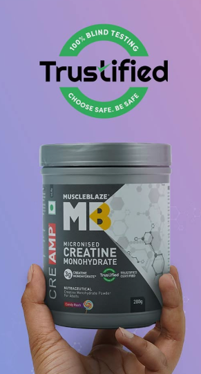 MuscleBlaze Creatine Monohydrate CreAMP I 320g I Candy Rush