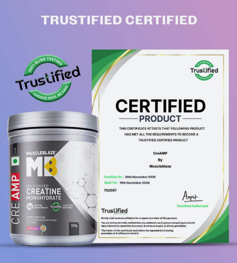 MuscleBlaze Creatine Monohydrate CreAMP I 320g I Candy Rush