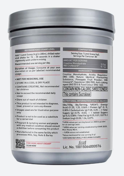 MuscleBlaze Creatine Monohydrate CreAMP I 320g I Candy Rush
