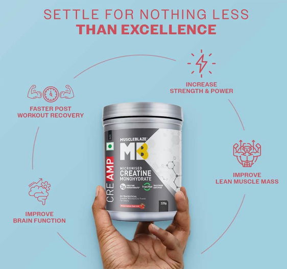 MuscleBlaze Creatine Monohydrate CreAMP I 320g I Watermelon Kool Aid