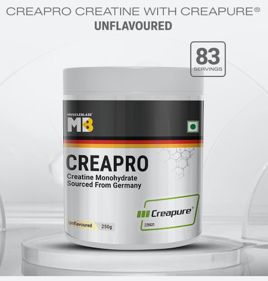 MuscleBlaze CreaPRO Creatine with Creapure® Powder from Germany I 100g I Unflavoured