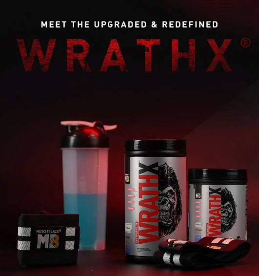 MuscleBlaze Pre-Workout WrathX I 340g I Fruit Puch