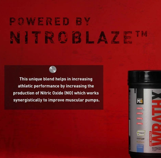 MuscleBlaze Pre-Workout WrathX I 340g I Sour Green