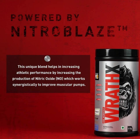 MuscleBlaze Pre-Workout WrathX I 510g I Fruit Puch