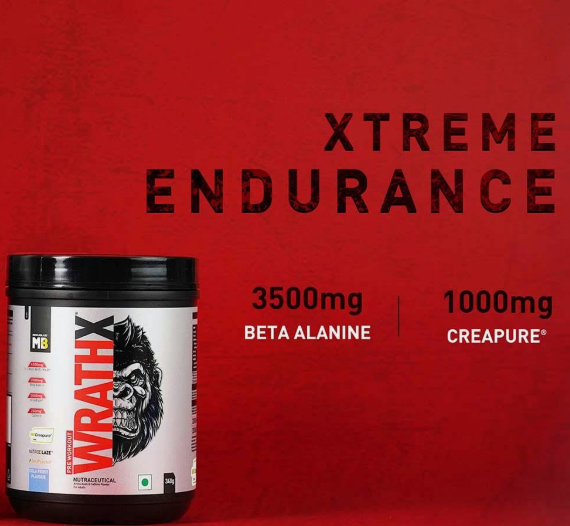 MuscleBlaze Pre-Workout WrathX I 510g I Fruit Puch